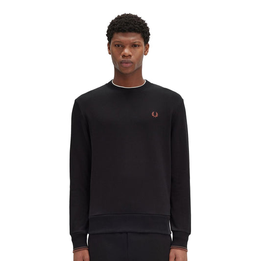 Fred Perry Crewneck Sweatshirt Black/Whisky Brown  - M7535-X56