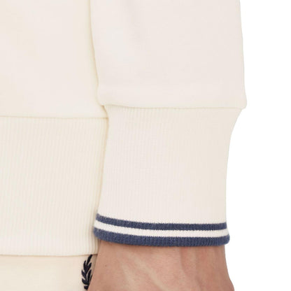 Fred Perry Crewneck Sweatshirt Ecru/Tennis Blue  - M7535-Y24