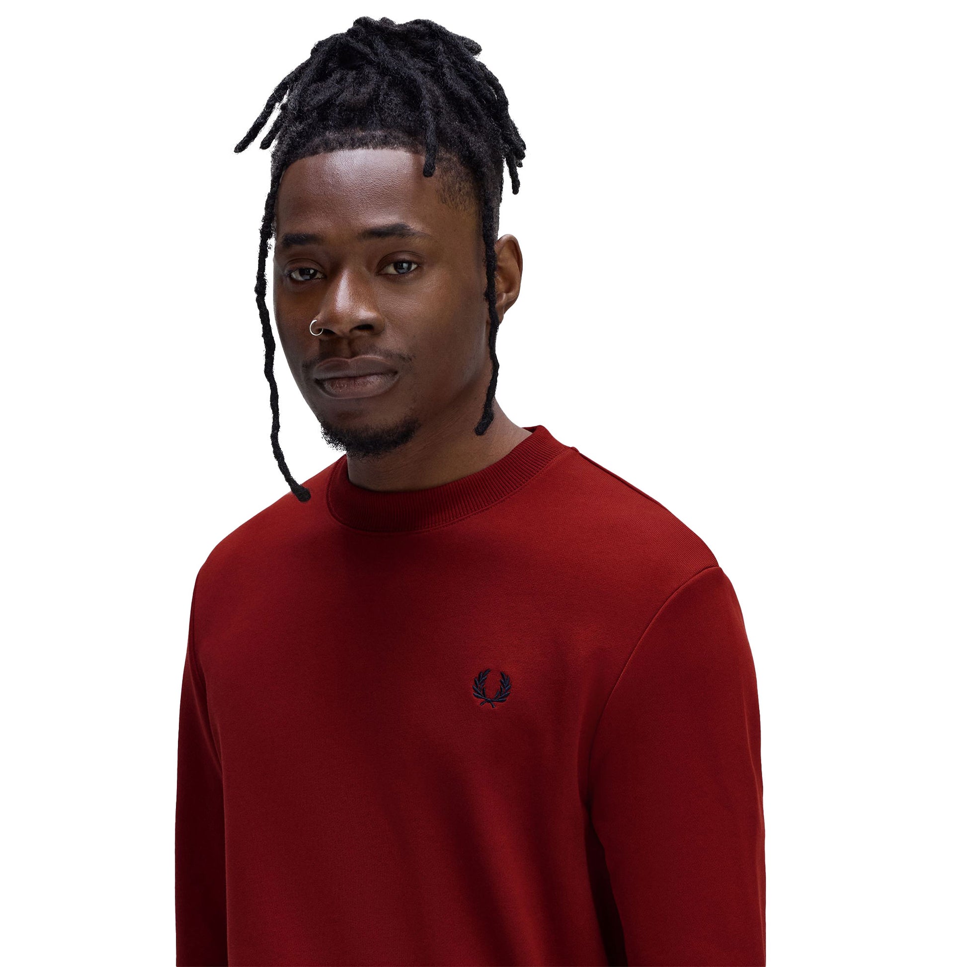 Fred Perry Crewneck Sweatshirt Burnt Red/Sport Green/Navy  - M7535-Z62