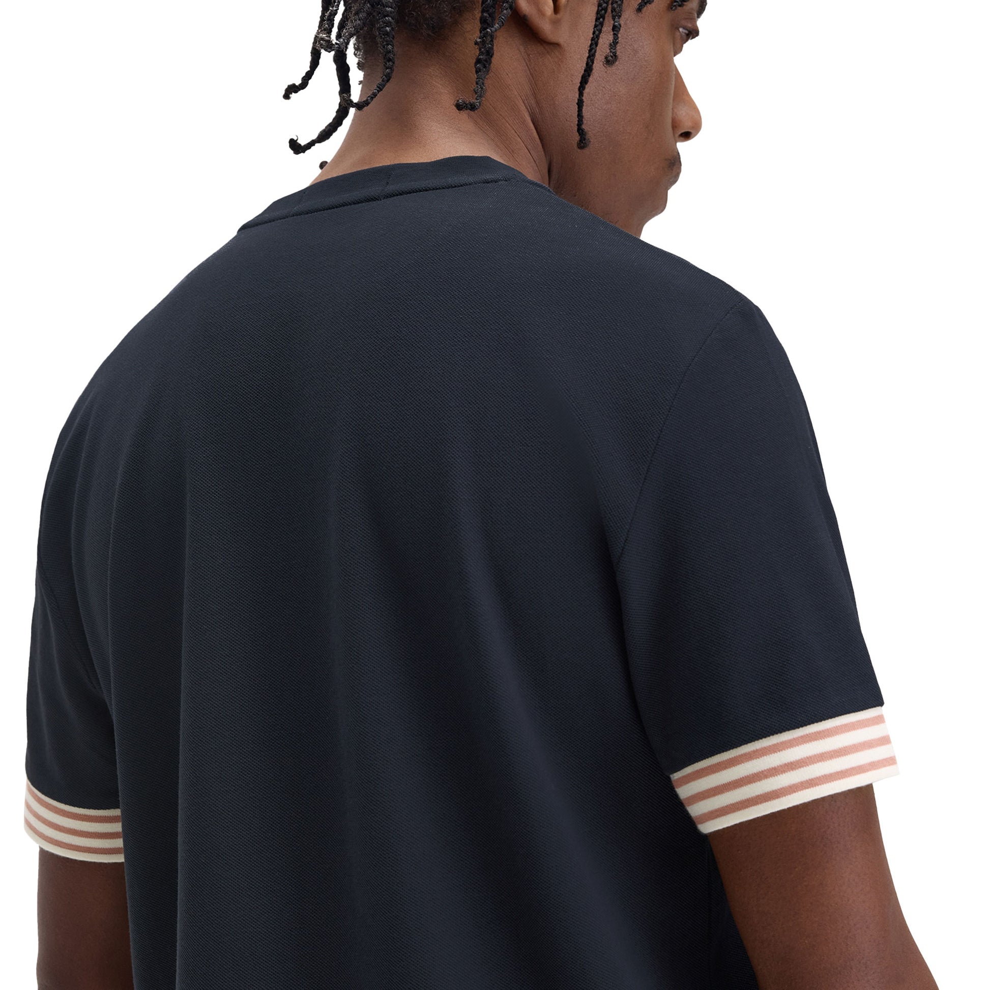 Fred Perry Striped Cuff T-Shirt Navy  - M7707-608