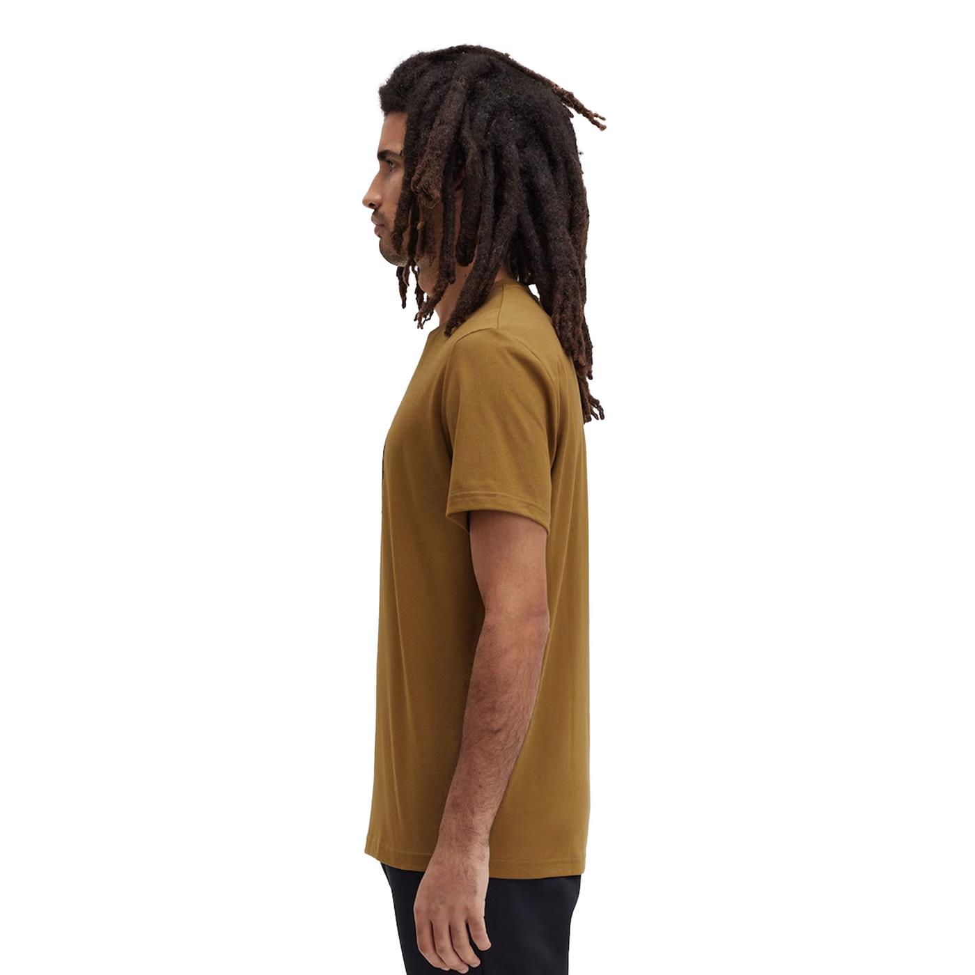Fred Perry Flocked Laurel Wreath T-Shirt Light Oyster  - M7708-P96