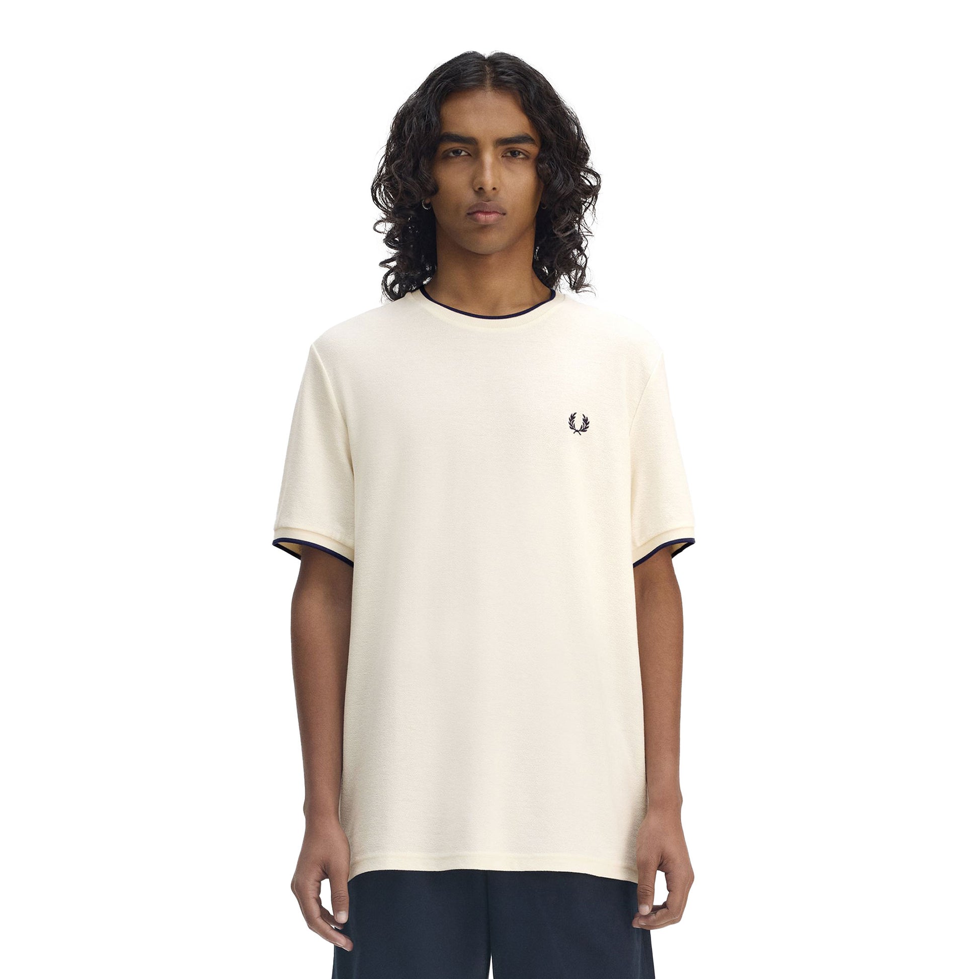 Fred Perry Crepe Piqué T-Shirt Ecru  - M8585-560