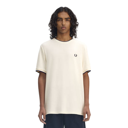 Fred Perry Crepe Piqué T-Shirt Ecru  - M8585-560