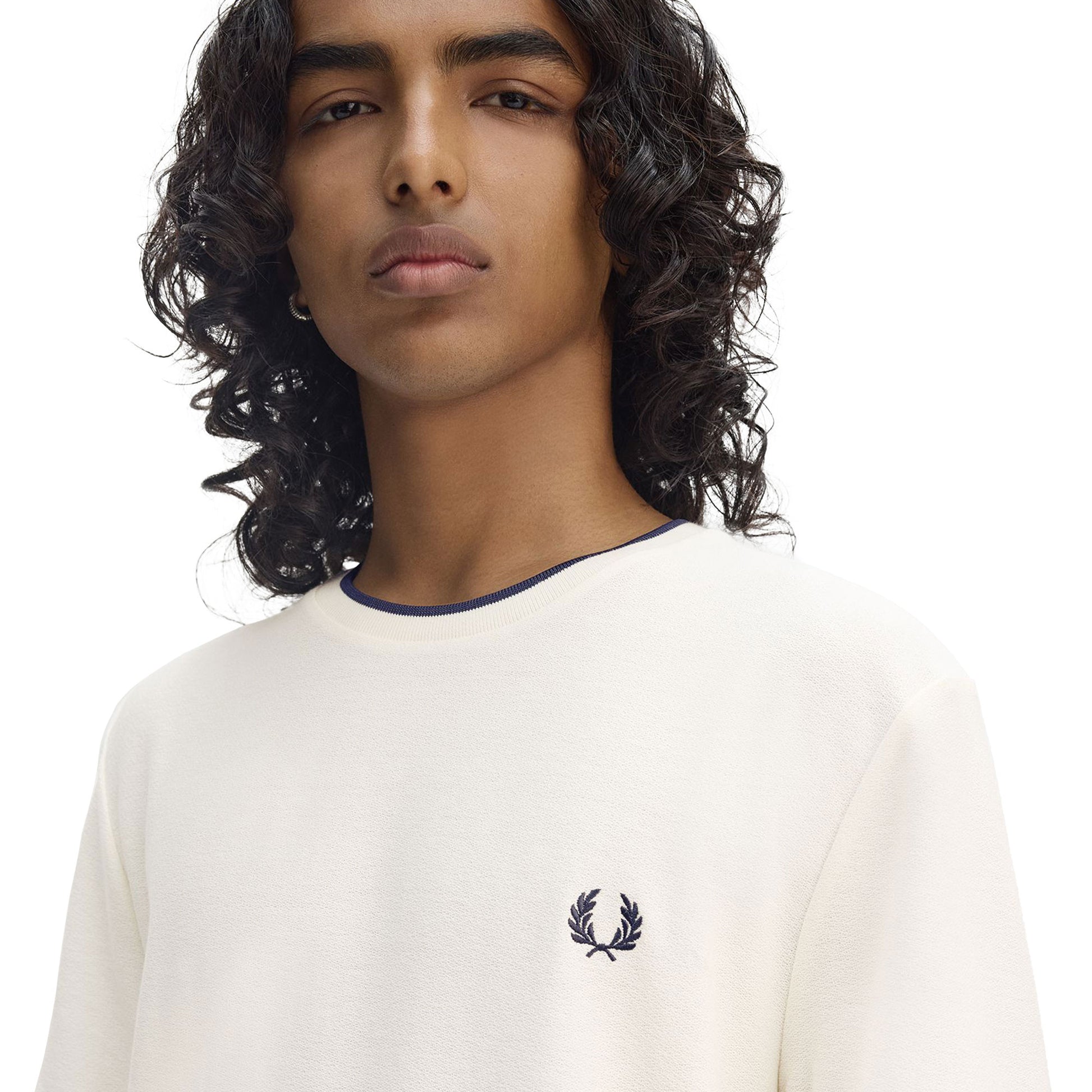 Fred Perry Crepe Piqué T-Shirt Ecru  - M8585-560