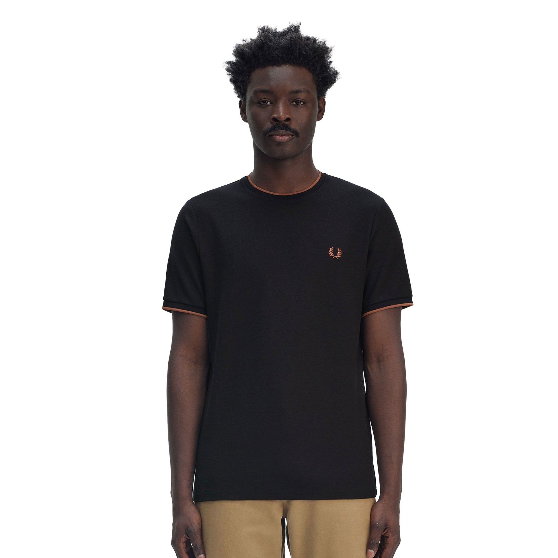 Fred Perry Crepe Piqué T-Shirt Navy  - M8585-795