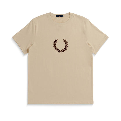 Fred Perry Textured Laurel Wreath T-Shirt Oatmeal  - M8587-691