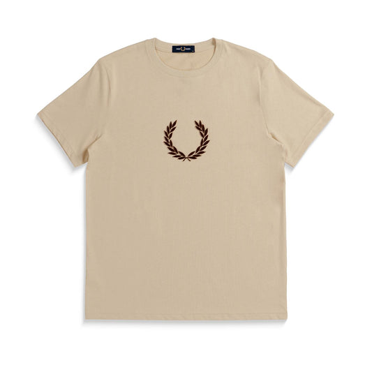 Fred Perry Textured Laurel Wreath T-Shirt Oatmeal  - M8587-691