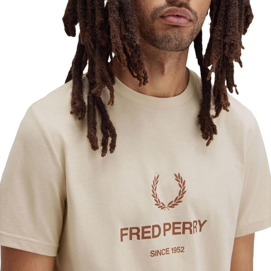 Fred Perry Graphic T-Shirt Oatmeal  - M8588-691