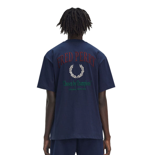 Fred Perry Embroidered T-Shirt Tennis Blue  - M9826-X86