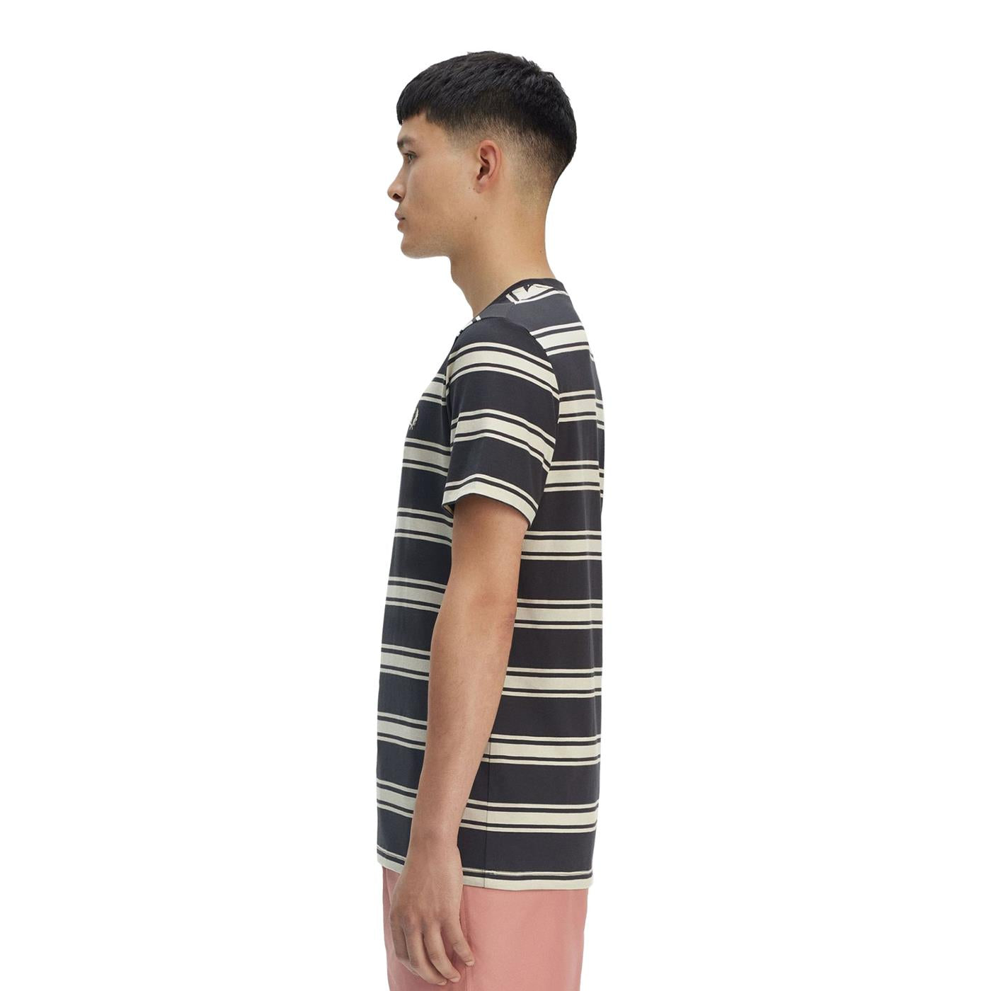 Fred Perry Fine Stripe T-Shirt Anchor Grey  - M9851-297