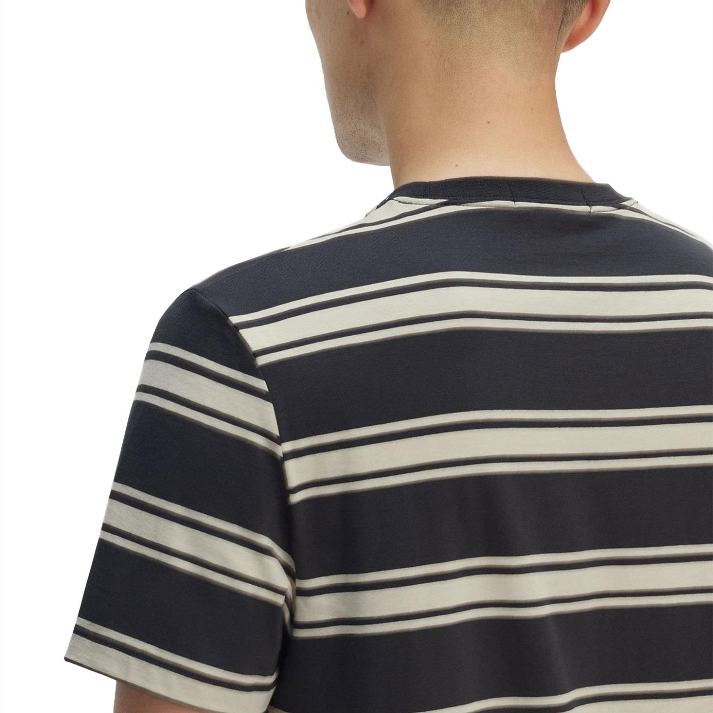Fred Perry Fine Stripe T-Shirt Anchor Grey  - M9851-297