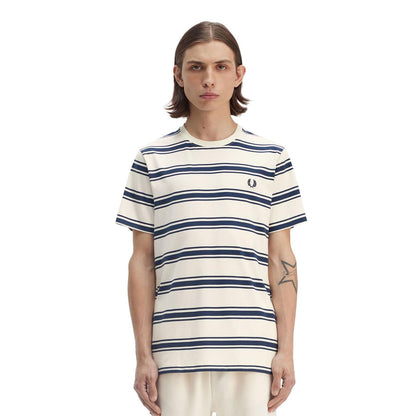 Fred Perry Fine Stripe T-Shirt Ecru  - M9851-560