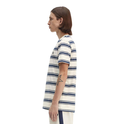Fred Perry Fine Stripe T-Shirt Ecru  - M9851-560