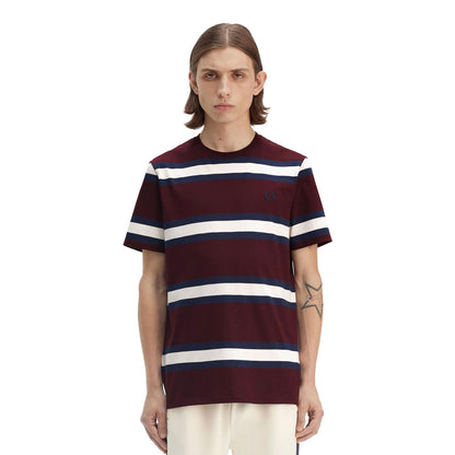 Fred Perry Bold Stripe T-Shirt Oxblood  - M9852-K22