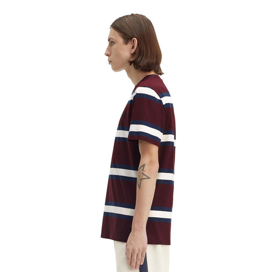Fred Perry Bold Stripe T-Shirt Oxblood  - M9852-K22
