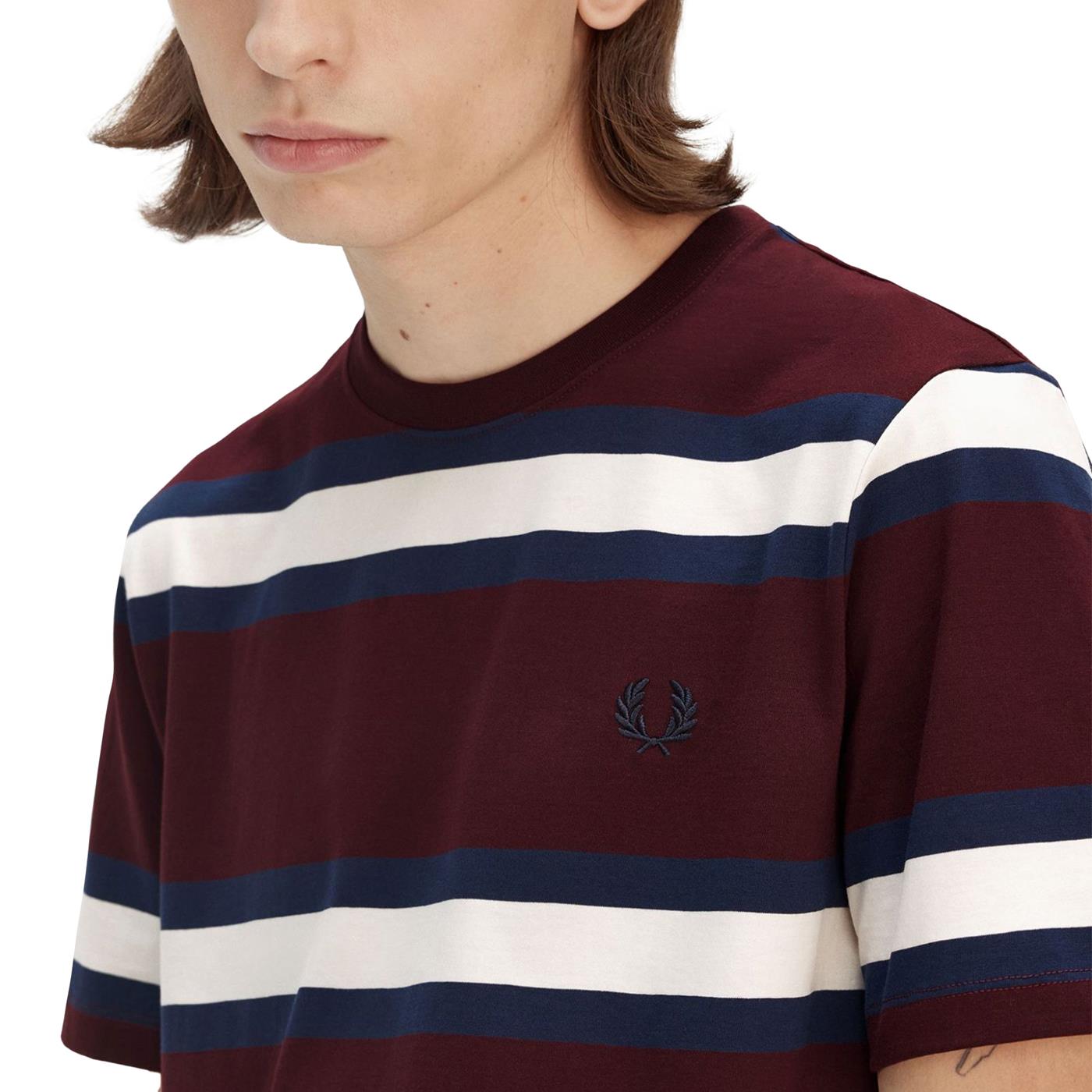 Fred Perry Bold Stripe T-Shirt Oxblood  - M9852-K22