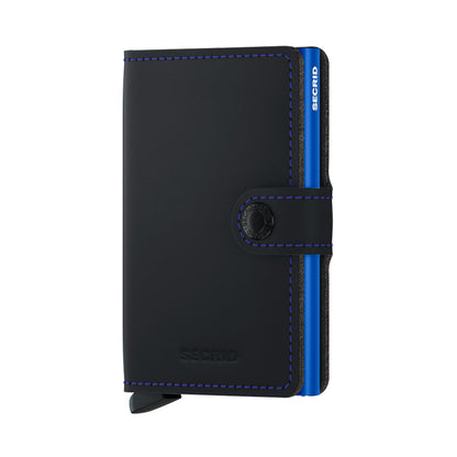 Secrid Miniwallet Matte Black & Blue  - MMBLACKBLUE