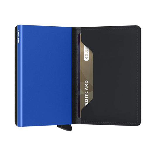 Secrid Miniwallet Matte Black & Blue  - MMBLACKBLUE