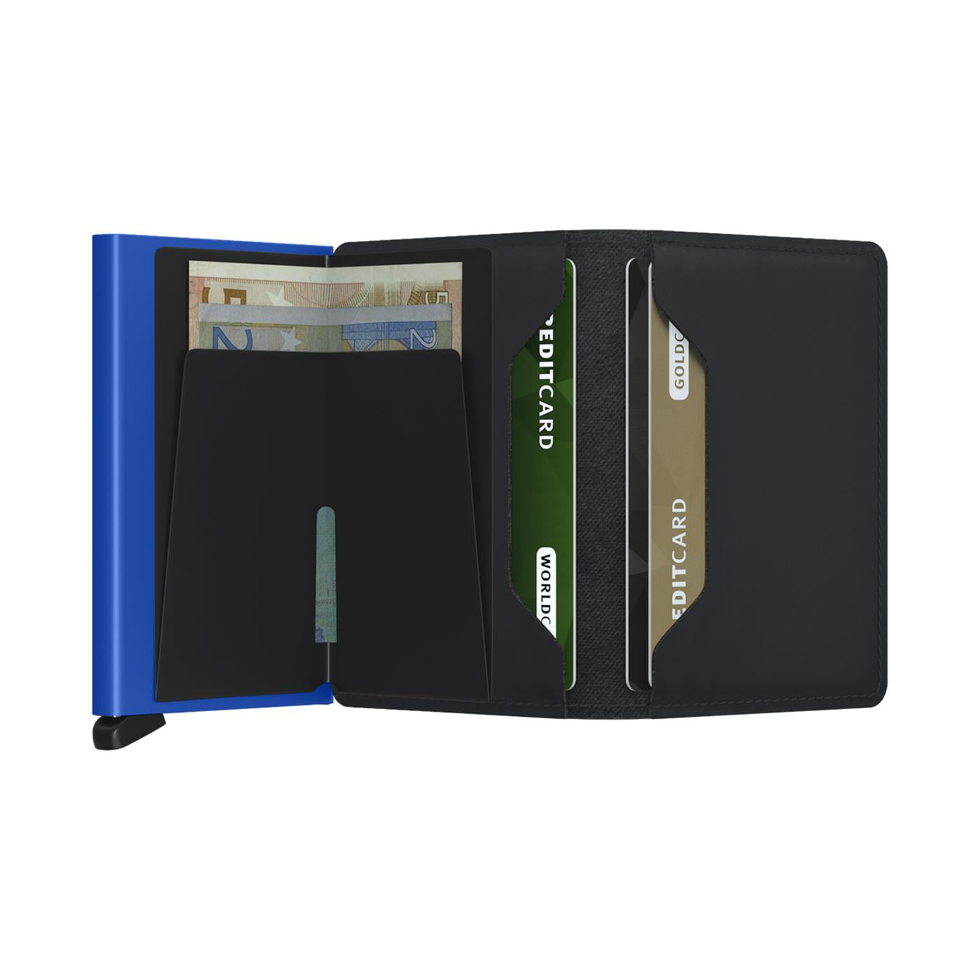 Secrid Miniwallet Matte Black & Blue  - MMBLACKBLUE