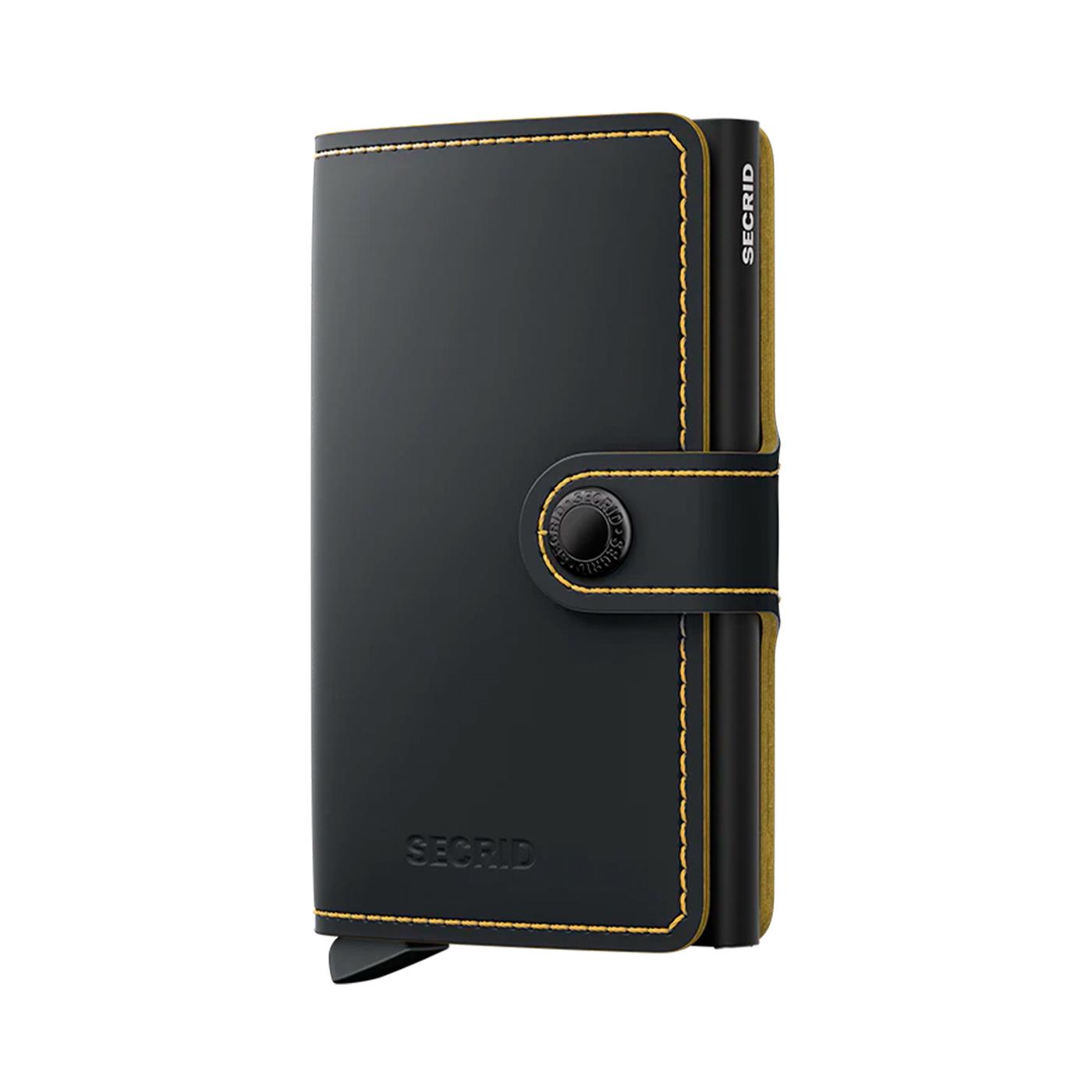 Secrid Miniwallet Matte Black & Ochre  - MMBLACKOCHRE