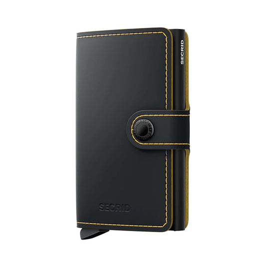 Secrid Miniwallet Matte Black & Ochre  - MMBLACKOCHRE