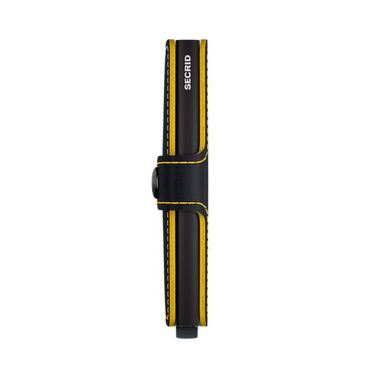 Secrid Miniwallet Matte Black & Ochre  - MMBLACKOCHRE