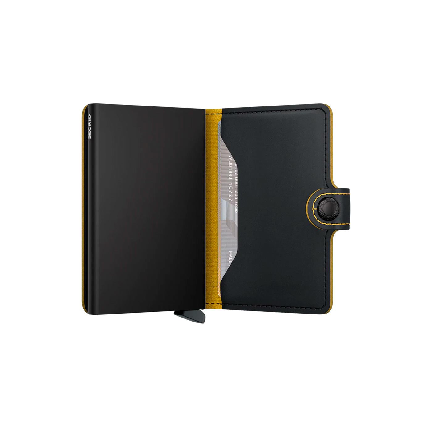 Secrid Miniwallet Matte Black & Ochre  - MMBLACKOCHRE