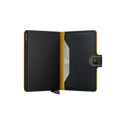 Secrid Miniwallet Matte Black & Ochre  - MMBLACKOCHRE