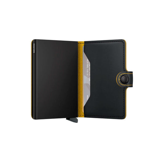 Secrid Miniwallet Matte Black & Ochre  - MMBLACKOCHRE