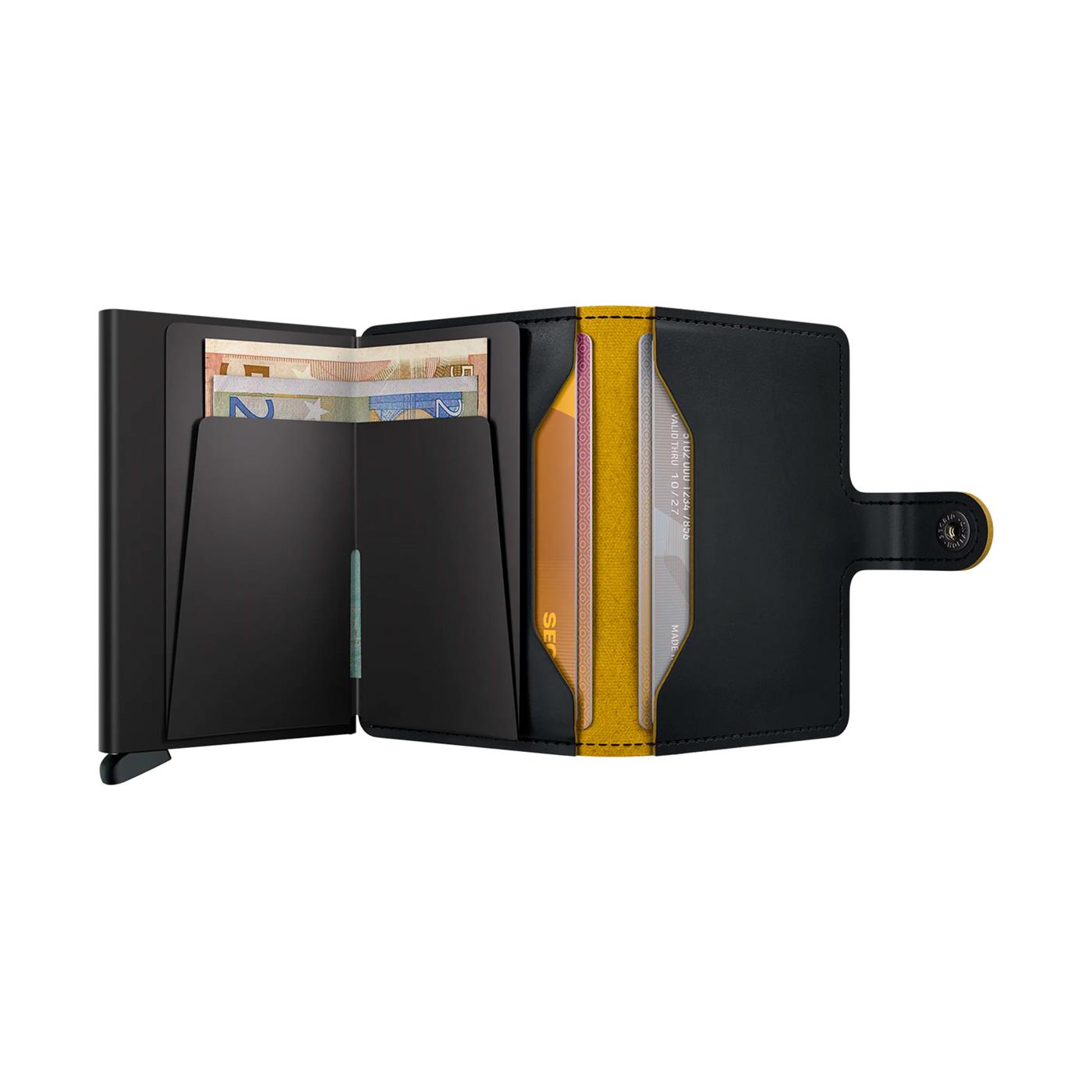 Secrid Miniwallet Matte Black & Ochre  - MMBLACKOCHRE