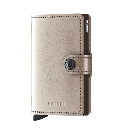 Secrid Miniwallet Metallic Champagne/Brown  - MMECHAMPBRN