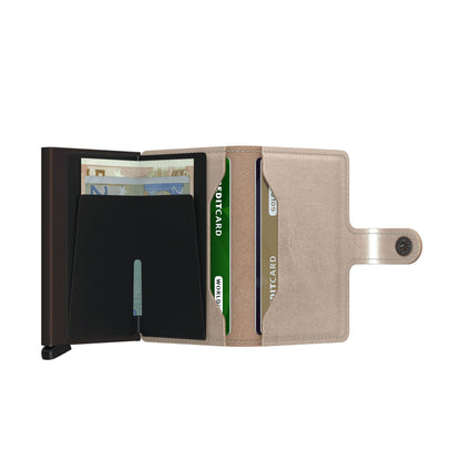 Secrid Miniwallet Metallic Champagne/Brown  - MMECHAMPBRN
