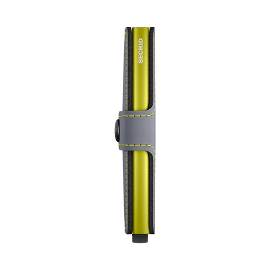 Secrid Miniwallet Matte Grey & Lime  - MMGREYLIME