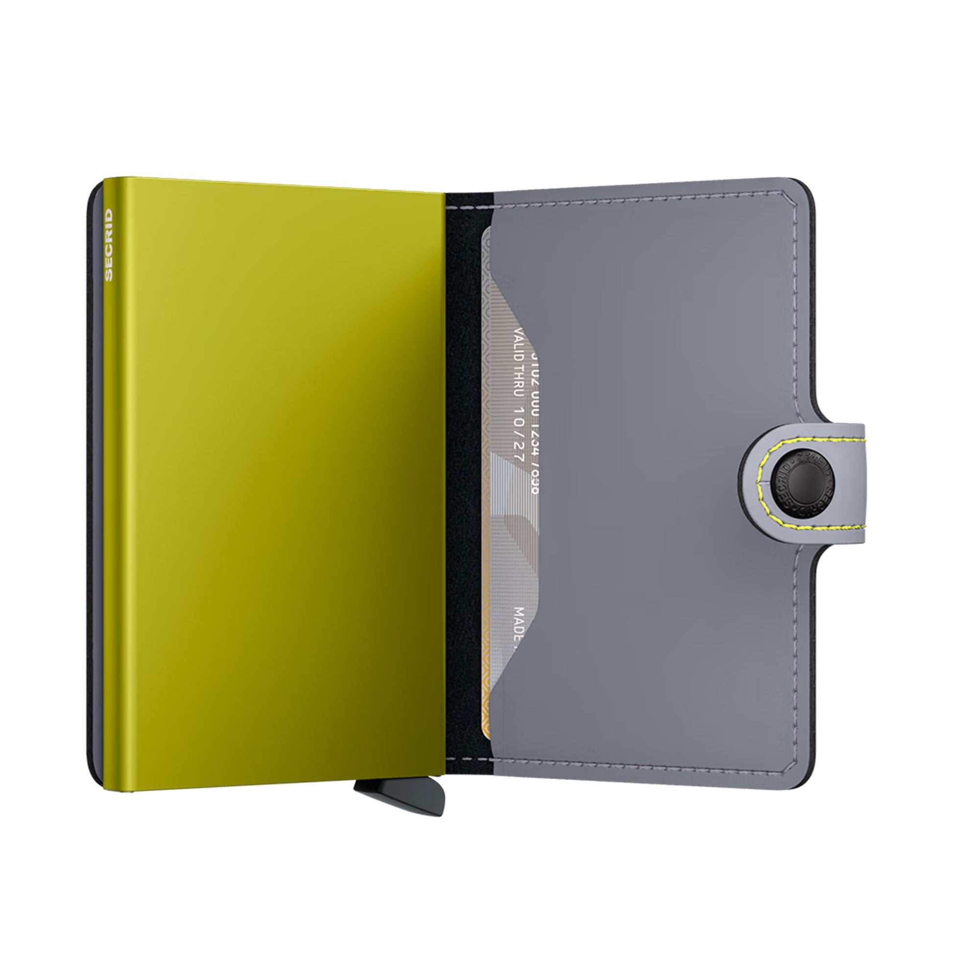 Secrid Miniwallet Matte Grey & Lime  - MMGREYLIME