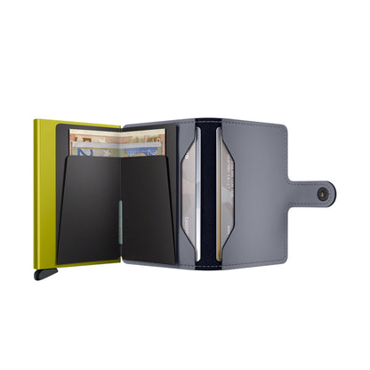Secrid Miniwallet Matte Grey & Lime  - MMGREYLIME