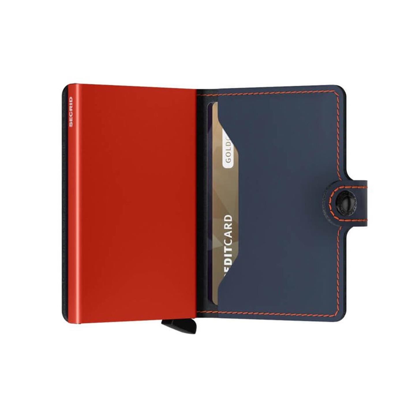 Secrid Miniwallet Matte Nightblue/Orange  - MMNIGHTBLUEORANGE