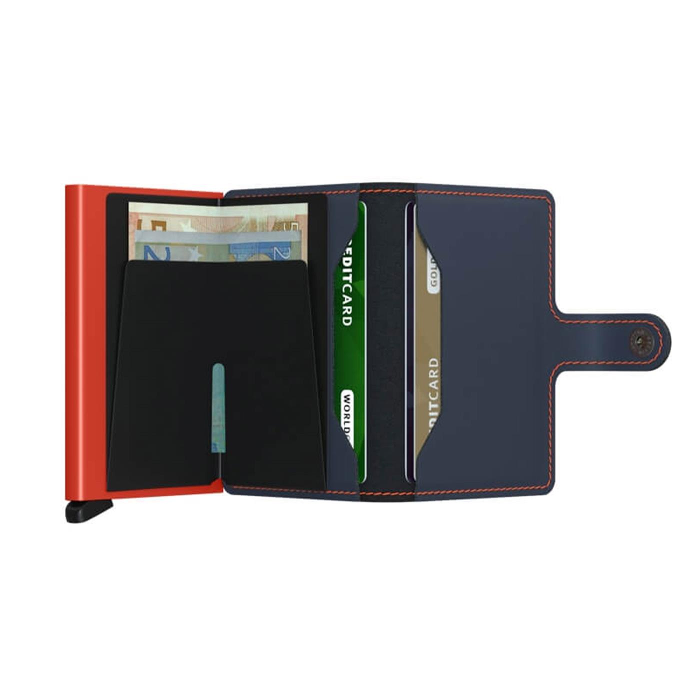 Secrid Miniwallet Matte Nightblue/Orange  - MMNIGHTBLUEORANGE