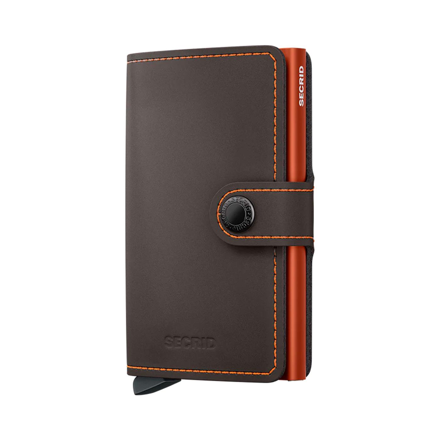 Secrid Miniwallet Matte Truffle/Orange  - MMTRUFFLEORANGE
