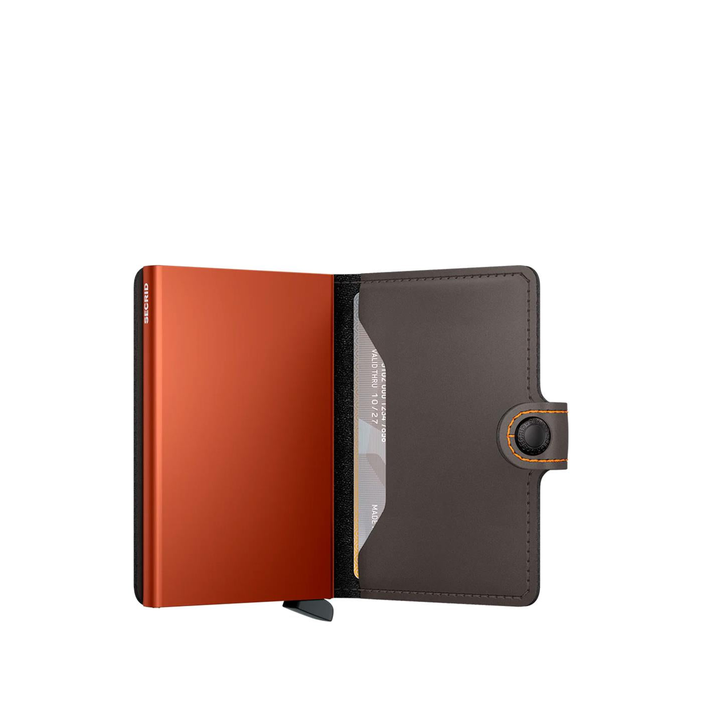 Secrid Miniwallet Matte Truffle/Orange  - MMTRUFFLEORANGE
