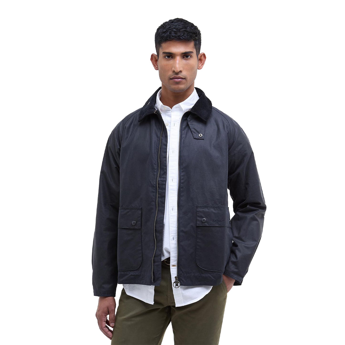 Barbour Short Bedale Wax Jacket Navy  - MWX2205NY92