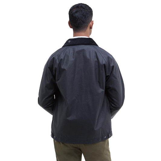 Barbour Short Bedale Wax Jacket Navy  - MWX2205NY92