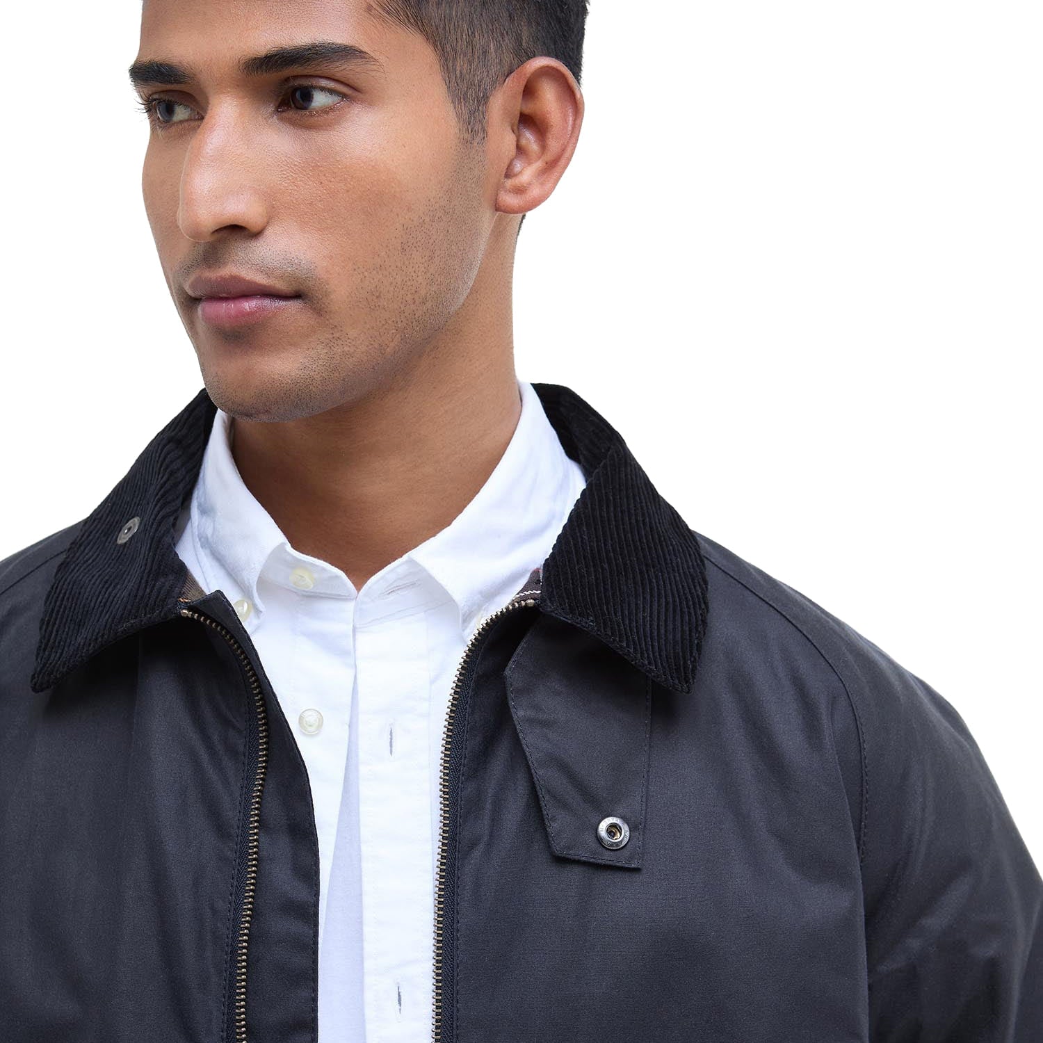 Barbour Short Bedale Wax Jacket Navy  - MWX2205NY92