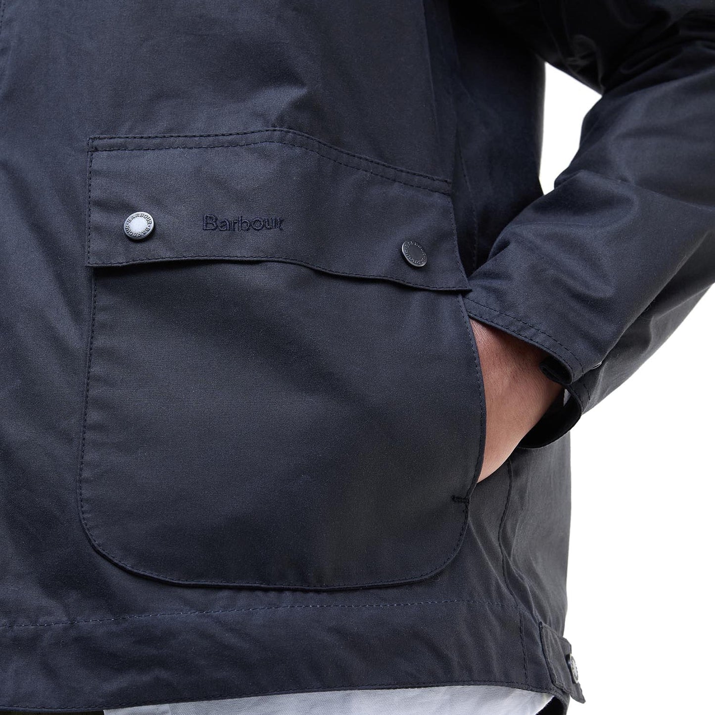 Barbour Short Bedale Wax Jacket Navy  - MWX2205NY92