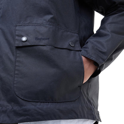 Barbour Short Bedale Wax Jacket Navy  - MWX2205NY92