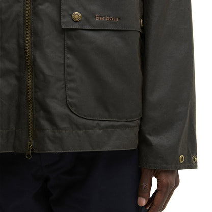 Barbour Short Bedale Wax Jacket Olive  - MWX2205OL71