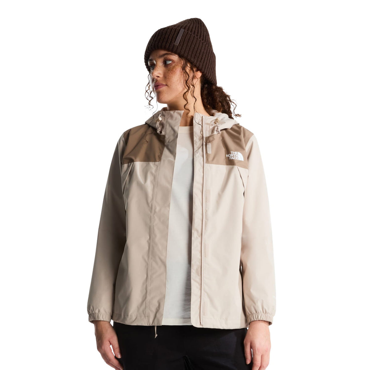 The North Face W Antora Rain Jacket Timeless Taupe/Garnet  - NF0A8BKDSN41