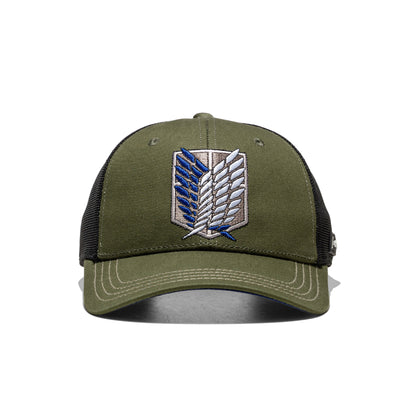 Capslab Attack on Titan Scouts Trucker Cap Army Green/Black  - PCS-SCO