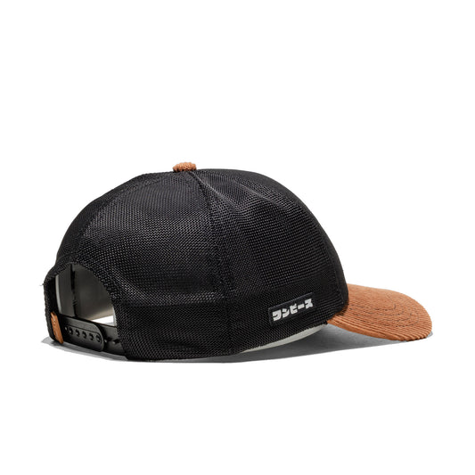 Capslab One Piece Straw Hat Crew Cap Black/Tan  - PCSONE