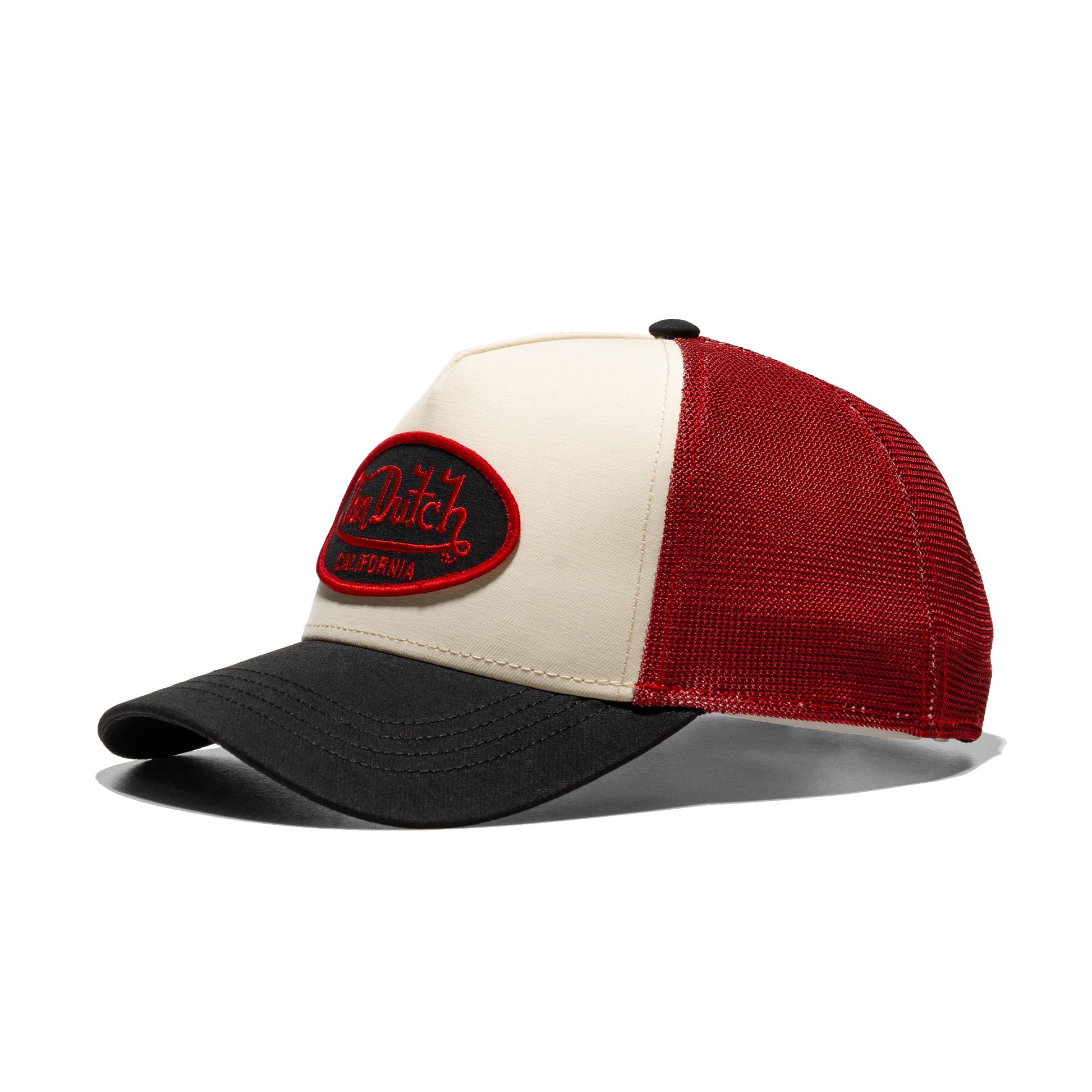 Von Dutch Trucker Cap Beige/Burgundy/Black  - POLY07