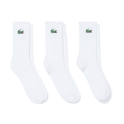 Lacoste 3 Pack Long Sport Crew Socks White  - RA9246-001